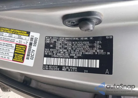 2010 Toyota Sienna Le из США, поврежденный, VIN 5TDKK4CC8AS329785